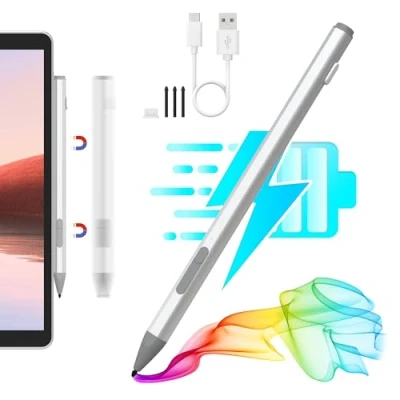 Bild av Microsoft Surface Pen för Pro 9/8/11/10/7/6/5/4/3/, snabbladdande penna Go 2/3/Book/Laptop, Palm Avslag 4096 tryckkänslighet, magnetisk adsorption