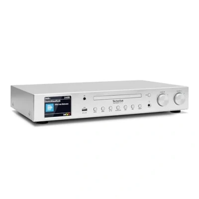 Bild av TechniSat DigitRadio 143 CD (V3) Digital HiFi tuner, Internetradio (DAB+, FM, Bluetooth ljudstreaming, Spotify Connect, spelare, WLAN, bredd 43,5 cm, appkontroll, fjärrkontroll) silver