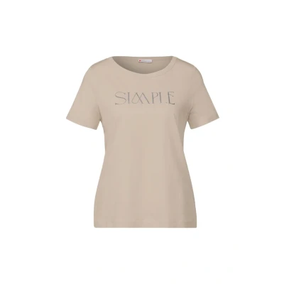 Bild av T shirt med Wording, Bomull beige, 36
