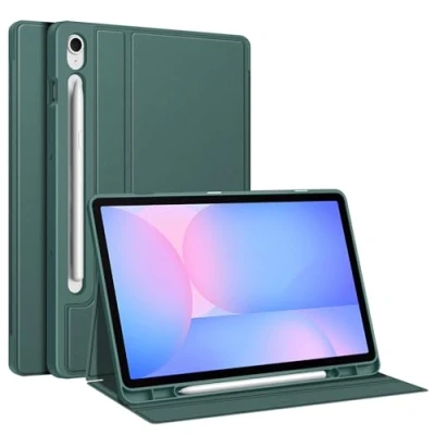 Bild av Fintie fodral för Samsung Galaxy Tab S9 FE 10,9 tum/S9 11 tum 2023 surfplatta, mjukt TPU baksida folio skyddande med S pennhållare och automatisk sömn/vax, nattgrön