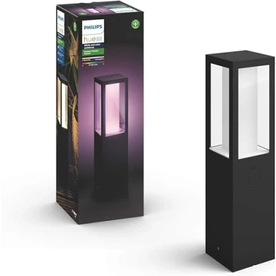 Bild av Philips Hue Impress svart: piedestal för utomhusbruk, LED modul, White and Color, Zigbee, IP44, trådlös, kompatibel med Amazon Alexa, Google Home Assistant och Siri