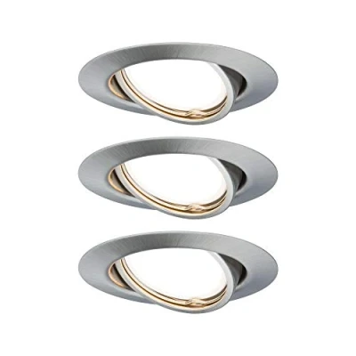 Bild av Paulmann 93425 LED Infälld belysning Sockel rund inkl 3x5W dimbar spotlight Borstat järn Spotmetall 3000 K