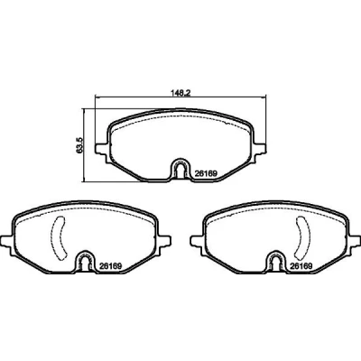 Bild av HELLA 8DB 355 040 801 Jeu de plaquettes frein contact signal d&#039;usure inclus avec vis d&#039;étrier accessoires