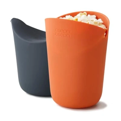 Bild av Joseph M Cuisine Popcorn Maker för mikrovågsugn, 2 pack orange/grå, 10.1999999999999 x 10.1999999999999999999999 14,5 cm
