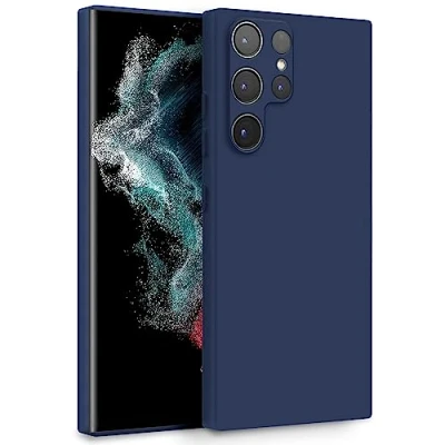 Bild av MyGadget fodral för Samsung Galaxy S22 Ultra tvålagers mobiltelefonfodral med kameraskydd innerfoder och silikon utsida mörkblå