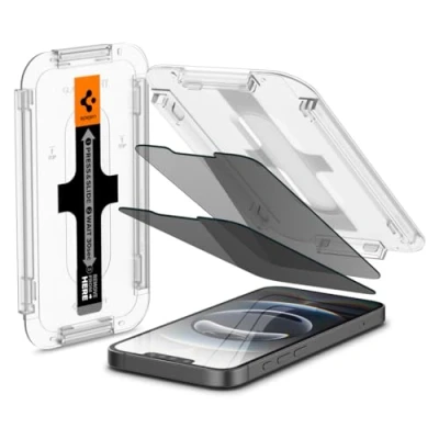 Bild av Spigen Glas.tR EZ Fit Skärmskydd kompatibel med iPhone 14, 13, 13 Pro, 2 Stycken, Anti Spy, Reptålig, Case friendly, 9H härdat glas