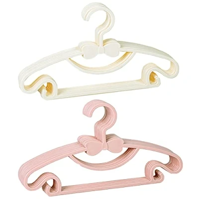 Bild av Eterspr 10 stycken babygalgar, barngalgar, plastklädhängare för baby, plastklädhängare, baby t shirts, tröjor, byxor (rosa, vit)