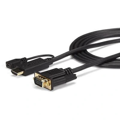 Bild av StarTech.com 6ft HDMI to VGA active converter cable adapter video transformer sort