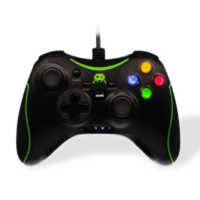 Bild av Freaks and Geeks Svart trådbunden kontroll för xbox 360 och PC