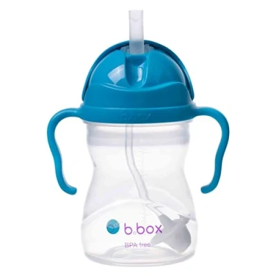 Bild av b.box Sippy Cup Drick Från alla vinklar Flipptop, viktat sugrör, läckagesäker och enkelt grepp BPA fri, diskmaskinssäker 6 m+ 240 ml (8 oz) (kobolt)