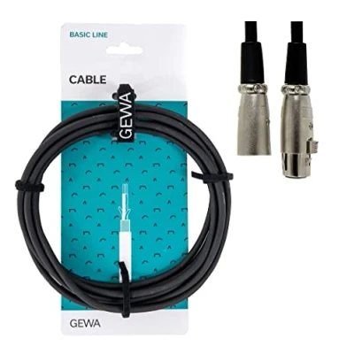 Bild av GEWA Mikrofonkabel Basic Line 9m, svart, XLR(f) XLR(m), 190050