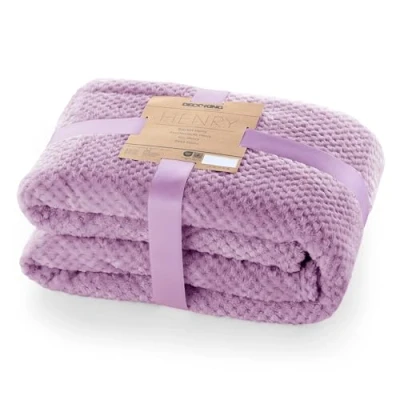 Bild av DecoKing gosig filt 150 x 200 cm lila mikrofiber levande överkast fleece mjuk skandinavisk stil Henry