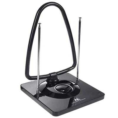 Bild av Maclean MCTV 963 Aktiv DVB T/T2 H.265 HEVC antenn, TV, radio, rumsantenn, 45 dB förstärkning, strömförsörjning, för FM VHF UHF