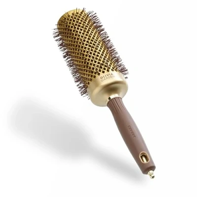 Bild av Olivia Garden Expert Blowout Speed Guld &amp; Brun 55 Keramisk rundborste med extra lång kropp för 25% snabbare föningar