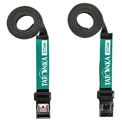 Bild av Tatonka Packrem Easy Strap 18 mm/1,5 m (2 stycken) två spännremmar med metallspänne 1,8 cm bred och 150 lång för volymreglering eller fastsättning av utrustning