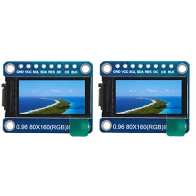 Bild av TECNOIOT 2 st 0,96 tum 7P SPI HD TFT ST7735 enhet IC 80 x 160 65 K fullfärg IPS LCD