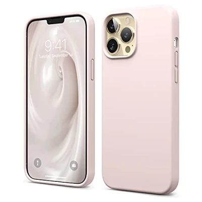 Bild av Elago Fodral med flytande silikon kompatibelt iPhone 13 Pro Max (6,7 tum premiumsilikon, helkroppsskydd 3 lager stöttåligt telefonskydd, repfritt mjukt mikrofiberfoder (härligt rosa)