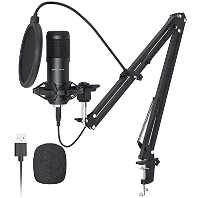 Bild av SUDOTACK kondensatormikrofon, USB, njurmikrofon, PC, professionell, podcasting, inspelning, YouTube, hemmastudio, röstoff