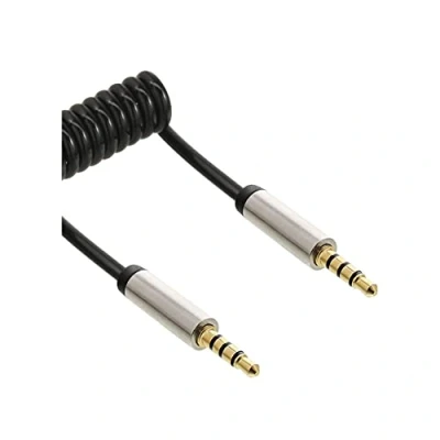 Bild av InLine 99272 Slim Audio spiralkabel jack 3,5 mm ST/ST, 4 poler, stereo, 2 m