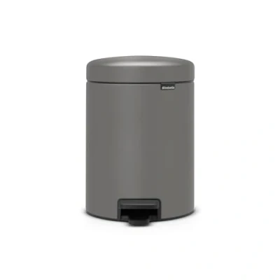 Bild av Brabantia NewIcon Treteimer sanft schließend, Kunststoff Inneneimer, Mineral Concrete Grey, 5 Liter