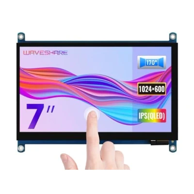 Bild av Waveshare 7inch QLED Quantum Dot Display Capacitive Touch Screen 1024x600 G+G Toughened Glass Panel Support Raspberry Pi/Jetson Nano/PC/Game Console