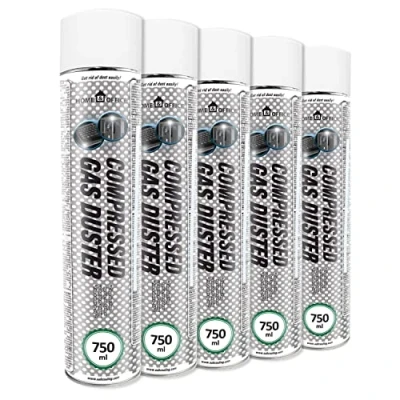 Bild av AABCOOLING Home&amp;Office Compressed Gas Duster Luftdammare för dator, tangentbord, annan kontorsutrustning, luftkompressor, tryckluft PC, tangentbordsrensare, aerosol, K4, 5x750ml