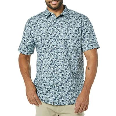 Bild av Amazon Essentials mäns Slim Fit kortärmad poplin skjorta, blå blommig, XX Large