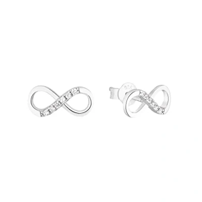 Bild av Amor Örhängen 925 Sterling Silver Damörhängen, med Cubic Zirconia Synth, 0,6 Cm, Silver, Infinity, Levereras i smycken presentförpackning, 9123926