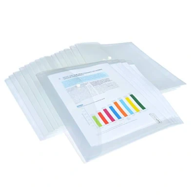 Bild av Rapesco 1496 Kuvertmapp, A4+/Foolscap, Klar Transparent, 20 Pack