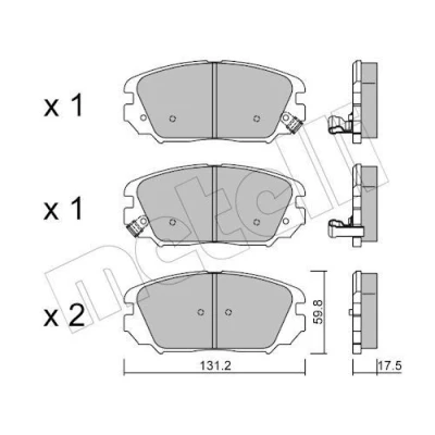 Bild av Bromsbeläggssats, skivbroms METELLI 22 0885 0