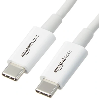 Bild av Amazon Basics snabbladdningskabel, USB C till 2.0, 480 Mbit/s, IF certifierad, för Apple iPhone 15, iPad, Samsung Galaxy, surfplattor, bärbara datorer, 2,7 m, vit