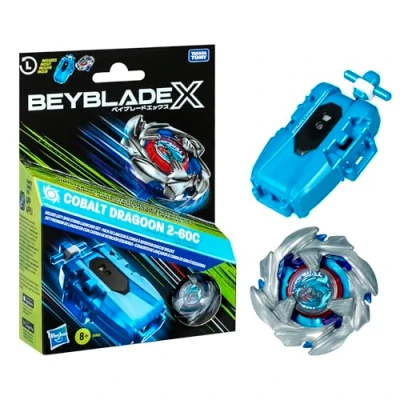 Bild av Beyblade X Cobalt Dragoon 2 60C Deluxe Left Spin String Launcher Set