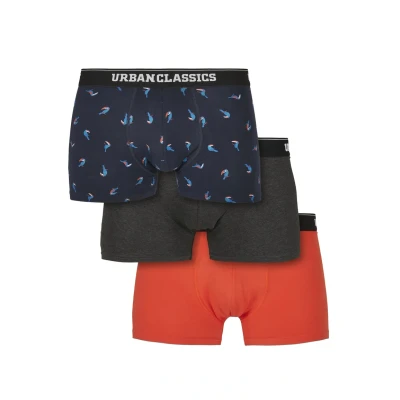 Bild av Urban Classics 3 PACK Underkläder, Storlek: Large, Bird aop+boxer orange+charcoal