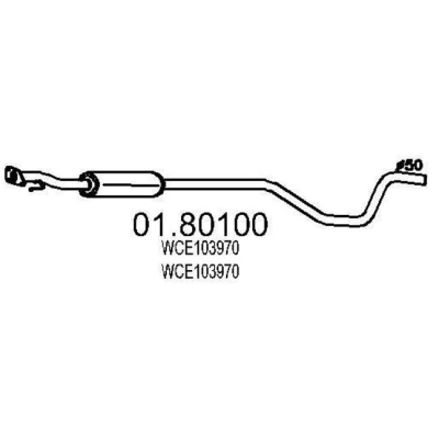 Bild av MTS 01.80100 Silencieux Intermédiaire 1950 LAND ROVER: Freelander I SUV, SUV Cabriolet
