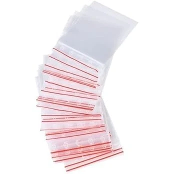Bild av Pakico 100 plastpåsar dragkedja 5 x 7 cm förslutningsbara ziplockpåsar klädbagage förpackning tryckförslutningspåse återförslutningsbara förpackningspåsar