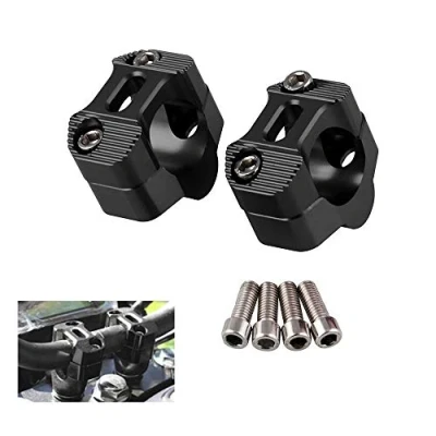 Bild av CYSKY Motorcykelstyre Riser 1 1/8 tum 28 mm universellt styre monteringsklämma passar de flesta motorcyklar, Dirt Bikes, ATVs (svart)