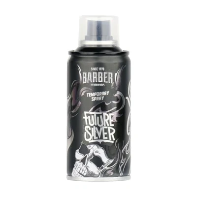 Bild av BARBER MARMARA Frisörfärg hårspray future silver 150 ml färg hår färgspray för utklädning och smink karneval, halloween temafest tvättbar