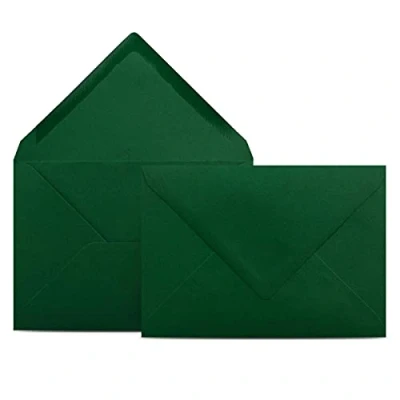Bild av 100 kuvert DIN C6 mörkgrön 11,4 x 16,2 cm med 80 g/m² våtlimning, spetsig klaff utan fönster Colours 4 you