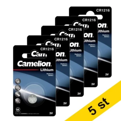 Bild av Camelion CR1216 3 V litiumjonknappcellsbatteri (paket med 5)