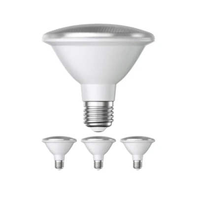 Bild av ledscom.de 4 st E27 LED lampa, PAR30 kort hals, vit (4200 K), 13 W, 1025lm, 43, reflektor spegel (silver)