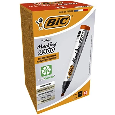 Bild av Bic 2300 permanent markör (paket med 4)_PARENT_SPIG9, Box x 12, Röd, 12