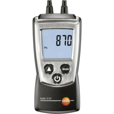 Bild av Testo 0560 0510 510 praktisk mätare med differenstryck, inklusive skyddskåpa, kalibreringsprotokoll och batterier