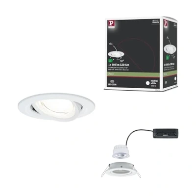 Bild av Paulmann 92453 LED infälld spotlight Nova runt hörn 84 mm 50 2,8 W 505lm 230 V 4 000 K frostad vit