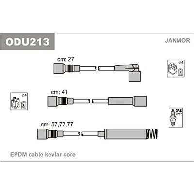 Bild av JANMOR ODU213 Jeu De Fils d&#039;Allumage OPEL: Calibra A, Vectra A Berline, CC