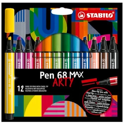 Bild av STABILO Pen 68 MAX 768/12 21 Tuschpennor, Flerfärgad, 12 stycken