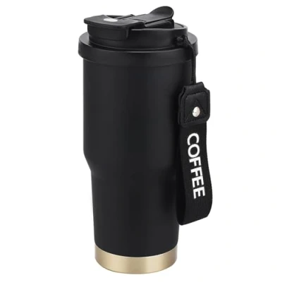 Bild av Termosmugg, kaffemugg, termosmugg med läckagesäkert lock, i rostfritt stål, kaffekopp, för varmt och kallt vatten (530ml/18 oz)