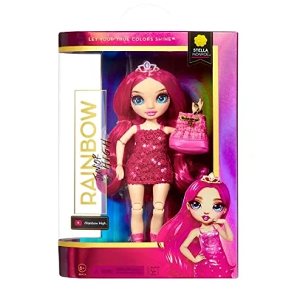 Bild av RAINBOW High Junior Stella Monroe 23 cm regnbågsdocka med 1 outfit och tillbehör inklusive tygryggsäck som öppnas/stängs att ge bort samla, 6 år +