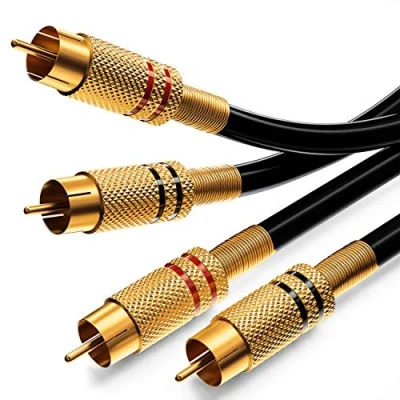 Bild av deleyCON 5m Ljud RCA Kabel 2x Kontakt till Audio HiFi Guldpläterad Helt i Metall Cinch Mottagare Hemmabio Spelkonsol