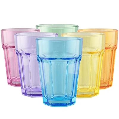 Bild av Färgade Glas Med Långa Drycker Vattenglas Highballglas Juice Kopp Tumbler Highball Drinkglas Beverage Koppar Juiceglas Samling Alva Kapacitet 370 ML Uppsättning av 6 Färger