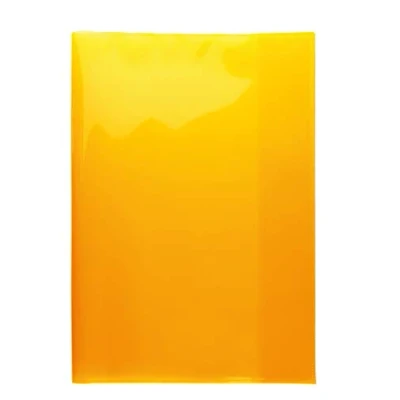 Bild av HERMA 19605 Häftkuvert DIN A4 transparent uppsättning av 10 stycken, transparent, tillverkad slitstark, avtorkbar och extra tjock polypropylenfolie, häftskydd för skolhäft, orange